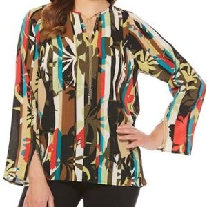 Women's Rafaella 2X Multi-Colored Beautiful Blouse XXL,